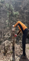 [NSP PHOTO]구미소방서, 금오산 등산로 산악위치표지판 점검