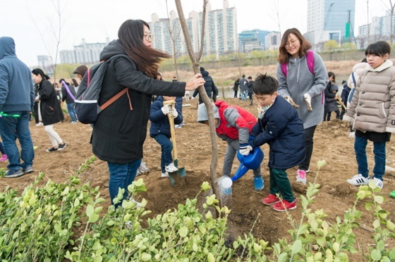 NSP통신-지난 2019년 안양천에서 진행된 나무심기 행사 (양천구)