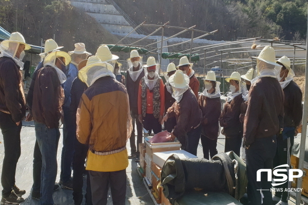 NSP통신-울진군 녹색농업대학 양봉기초반은 지난 3월 30일 기성면 사동리 일원에서 교육생 30명을 대상으로 현장교육을 실시했다고 밝혔다. (울진군)