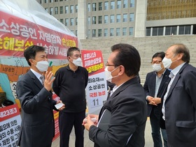 [NSP PHOTO]국민의힘김태흠, 최승재 격려 방문…원내대표 당선 되면 손실보상법 통과 자신