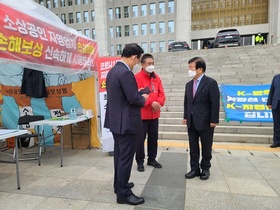 [NSP PHOTO]박병석 국회의장·주호영 국민의힘 대표 권한대행, 국회 천막 농성 최승재 격려 방문