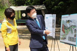 [NSP PHOTO]한대희 군포시장, 당동 근린공원 조성사업 현장점검