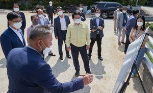 [NSP PHOTO]오세현 아산시장 침수피해지역 복구사업 현장 방문