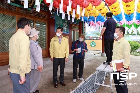 [NSP PHOTO]전춘성 진안군수, 부처님오신날 코로나 방역상황 집중 점검