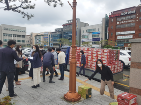 [NSP PHOTO]경주시 공무원, 이사금 토마토 특판 행사 농가 지원