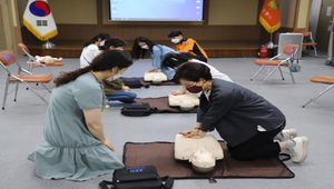 [NSP PHOTO]구미소방서, 도산유치원 교직원 심폐소생술 및 응급처치교육 실시