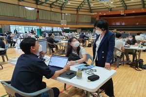 [NSP PHOTO]순천교육청, 수시모집 대입정보박람회  대학별 상담부스 방문 격려