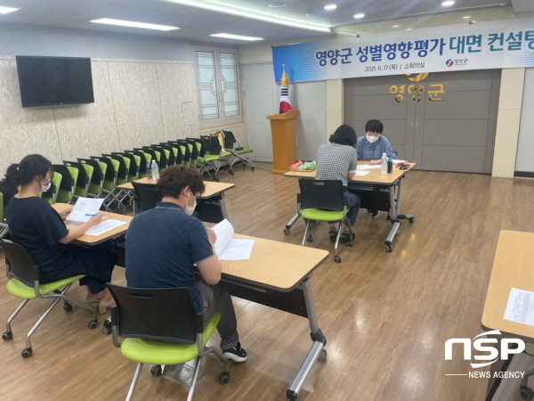 NSP통신-영양군은 17일 영양군청 소회의실에서 성별영향평가 전문가컨설턴트를 초청해 1대1 대면컨설팅을 실시했다 영양군