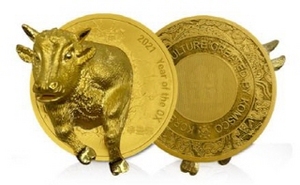 [NSP PHOTO]명장이 만든 프리미엄 입체형 황금소 메달 나와…금메달 300개 한정판
