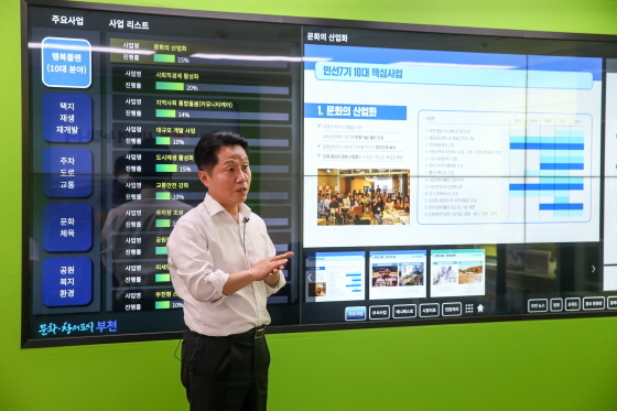 NSP통신-유튜브 라이브 부천아! 부탁해를 통해 장덕천 부천시장이 주요 사업에 대해 설명하고 있다. (부천시)