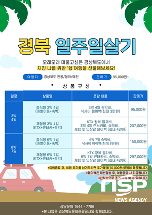 NSP통신-경북문화관광공사 경북 일주일 살기 상품 홍보 포스터. (경북문화관광공사)