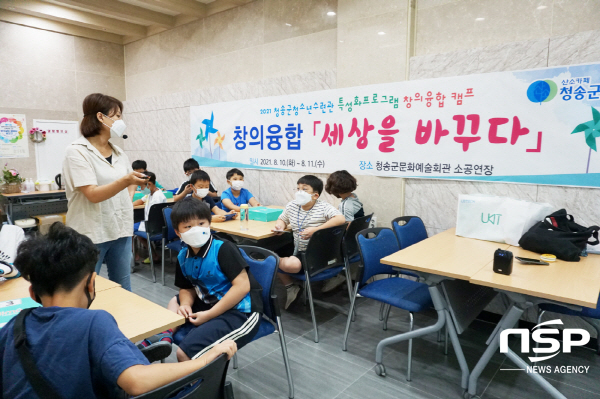 NSP통신-청송군은 청송군청소년수련관이 지난 10일부터 11일까지 2일간 관내 초·중등 청소년 80명을 대상으로 비숙박형 캠프 창의융합캠프 세상을 바꾸다를 개최했다고 밝혔다. (청송군)