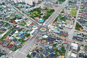 [NSP PHOTO]정읍시, 옛 상동회관 앞 회전교차로 전면 개통