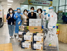 [NSP PHOTO]영진전문대 간호학과, 대구 북구 선별진료소 의료진 응원