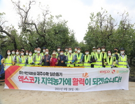 [NSP PHOTO]대구 엑스코, 경산 대추농가 찾아 일손돕기...가을에도 이어지는 지역사랑