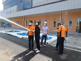 [NSP PHOTO]구미소방서, 전국체전 추진단 간담회 및 구미시민운동장 안전관리 현장점검 실시