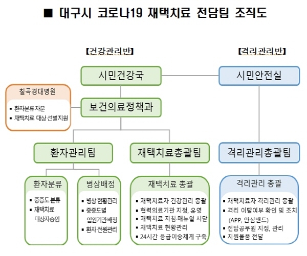 NSP통신-대구시 재택치료전담팀 조직도 (대구시)