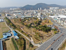 [NSP PHOTO]광양시, 구 광양역 폐선부지 미세먼지차단숲 조성 완료