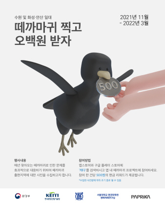 NSP통신-떼까마귀 촬영시 500원 지급 안내문. (수원시)