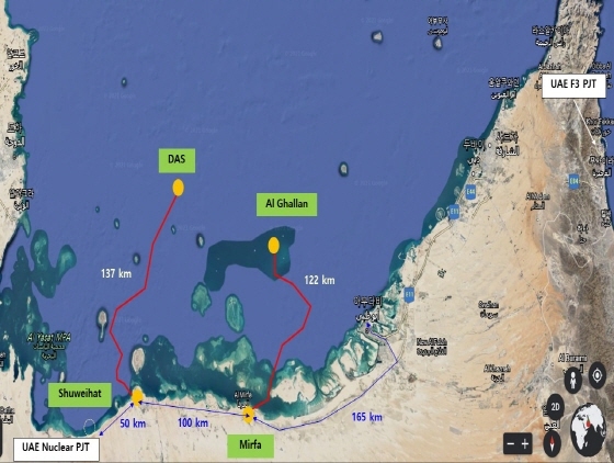 NSP통신-UAE HVDC 해저송전망 위치도 (삼성물산)