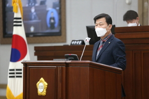 [NSP PHOTO]한원찬 수원시의회 국민의힘 대표, 교섭단체 대표 연설