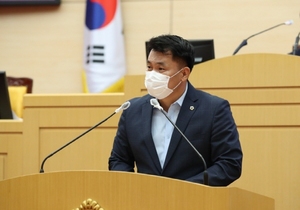 [NSP PHOTO]김길용 전남도의원, 국보 광양 중흥산성 쌍사자 석등 광양시로 반환 촉구