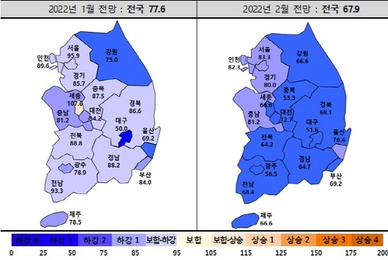 NSP통신-2022년 2월 주택사업경기실사지수 (HBSI) 동향 (주택산업연구원)