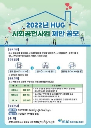 NSP통신-2022년 사회공헌사업 공모전 개최 (HUG)