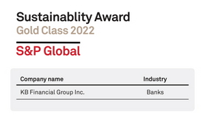 [NSP PHOTO]KB금융, S&P 글로벌 2022 지속가능 어워드 골드클래스 수상