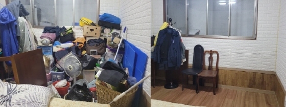 NSP통신-지난해 주거안정 토탈케어 안전한 우리집 사업으로 지원한 가구의 청소 전과 후 모습. (용인시)