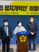 [NSP PHOTO]정의당 경기도당 민주당 국민통합 정치개혁안 이행 촉구