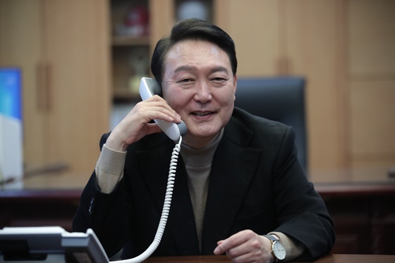 [NSP PHOTO]윤석열 대통령 당선인, 보리스 존슨 영국 총리와 전화 통화
