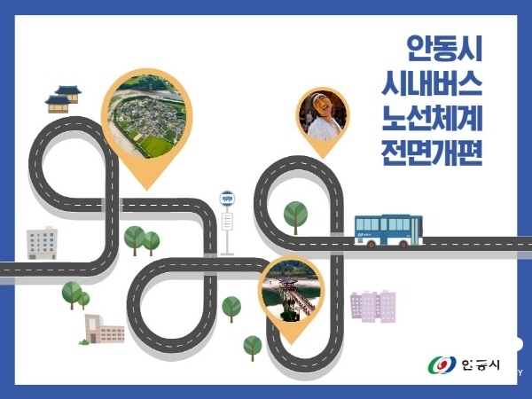 NSP통신-안동시는 시내버스 운송사업이 시작된 이래 50여 년 만에 시내버스 노선체계를 전면 개편하고 오는 21일부터 본격 운행에 들어간다. (안동시)