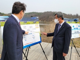 [NSP PHOTO]정기환 한국마사회장, 영천경마공원 건설사업 현장 방문