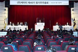 [NSP PHOTO]KT 주총 구현모 대표 지주형 회사 전환 검토…박종욱 각자대표 자진 사퇴