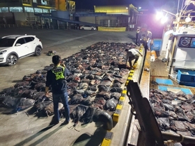 [NSP PHOTO]포항해경, 시가 6억원대 불법포획 고래 운반 선박 검거