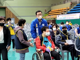 [NSP PHOTO]김윤호 민주당 광명시장 예비후보, 장애인의 날 기념식 참석