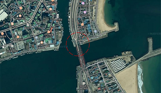 NSP통신-속초시 설악대교가 보수공사로 16일, 17일 실시하는 교통통제 구간. (속초시)