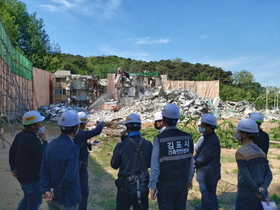 [NSP PHOTO]김포시, 북변3구역 재개발사업 해체공사 현장 안전점검