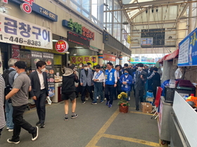 [NSP PHOTO]최대호 안양시장 후보, 김동연 경기지사 후보와 합동유세 가져