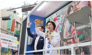 [NSP PHOTO]김수영 양천구청장 후보·민주당 중앙당 유세단, 신월동 집중유세 전개