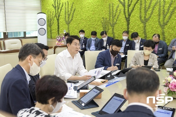 NSP통신-지난 4일 민선8기 첫 간부회의가 시장실에서 개최됐다. (순천시)