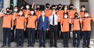 [NSP PHOTO]이재준 수원시장, 소방서 방문해 직원 격려