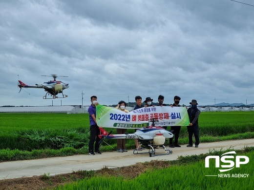 [NSP PHOTO]익산시, 벼 병해충 공동방제 실시...7천여 농가 참여