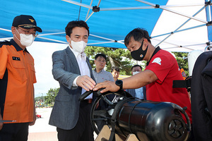 [NSP PHOTO]김진태 강원도지사, 경포해수욕장 119수상구조대원 격려 방문