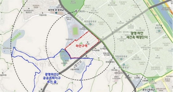 NSP통신-경기주택도시공사가 추진하는 공공재개발 후보지로 선정된 광명시 하안 단독필지. (광명시)