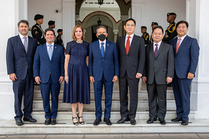 [NSP PHOTO]삼성 이재용 부회장, 파나마 대통령 만나 부산엑스포 지지 요청