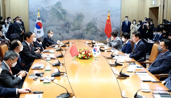 NSP통신-김진표 의장, 리잔수 中 전인대 상무위원장과 회담 (국회의장 공보수석실)