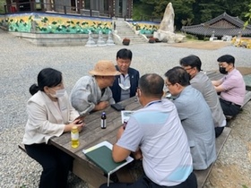 [NSP PHOTO]성기황 경기도의원, 군포시 전통사찰 수리사 긴급 재방문 현장점검