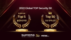 NSP통신-글로벌 Top 50 보안 기업 (슈프리마 제공)